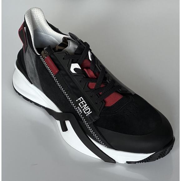 NIB $930 Fendi Flow Men\'s Leather/Fabric Sneakers Black 11 US (44 Eu) 7E1392 IT main image 16